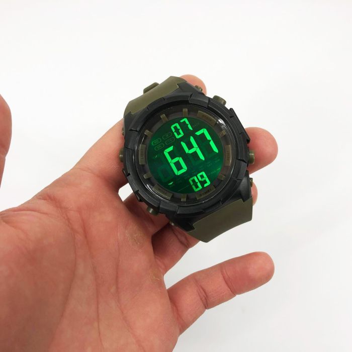 Часы наручные мужские SKMEI 1845AG ARMY GREEN, армейские водостойкие тактические часы. Цвет: зеленый