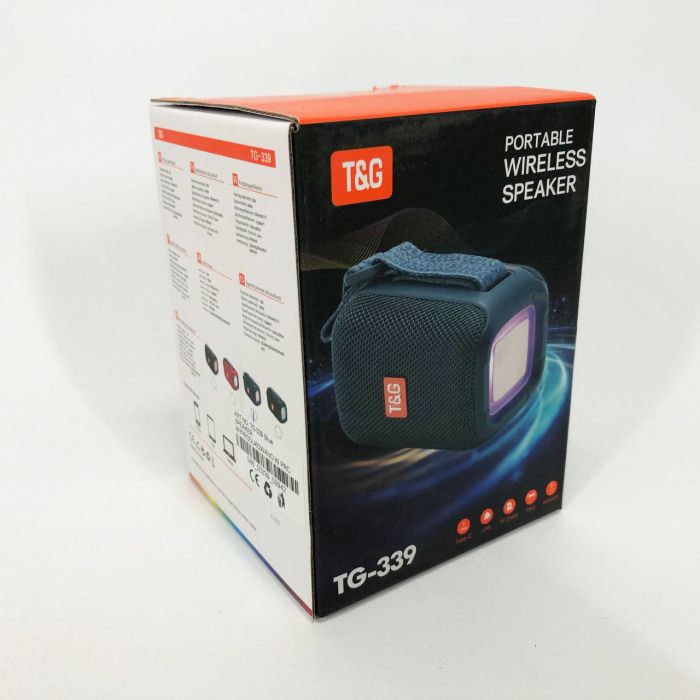 Портативная Bluetooth колонка TG339 5W с RGB подсветкой, Блютуз колонка для улицы. Цвет: синий