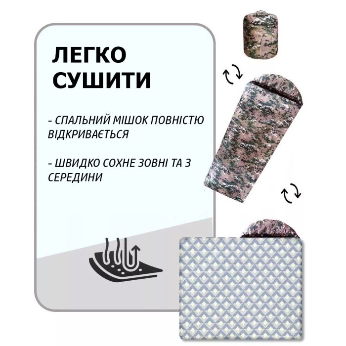 Универсальный спальный мешок Арктика до -25, тактический зимний спальник, военный мультикам