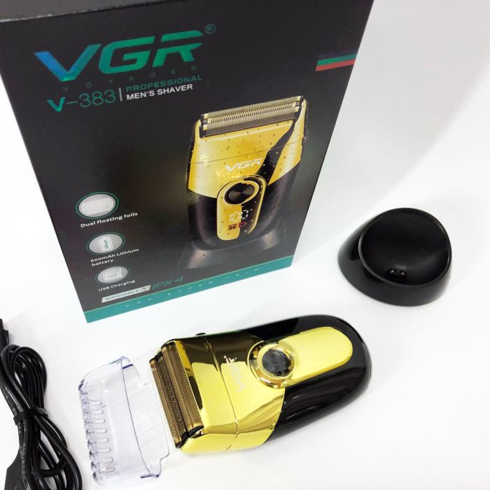 Профессиональная электробритва VGR V-383 Finale Shaver с подставкой, машинка мужская для бритья