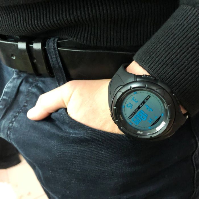 Мужские часы SKMEI 1025BK ARMY BLACK, часы тактические противоударные. Цвет: черный