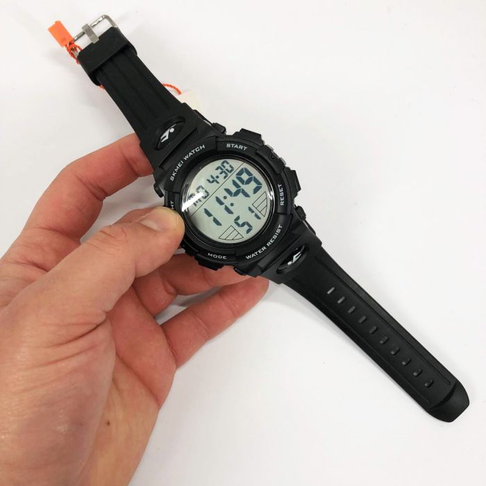 Часы наручные мужские SKMEI 1258BK, брендовые мужские часы, водостойкие тактические часы. Цвет: черный