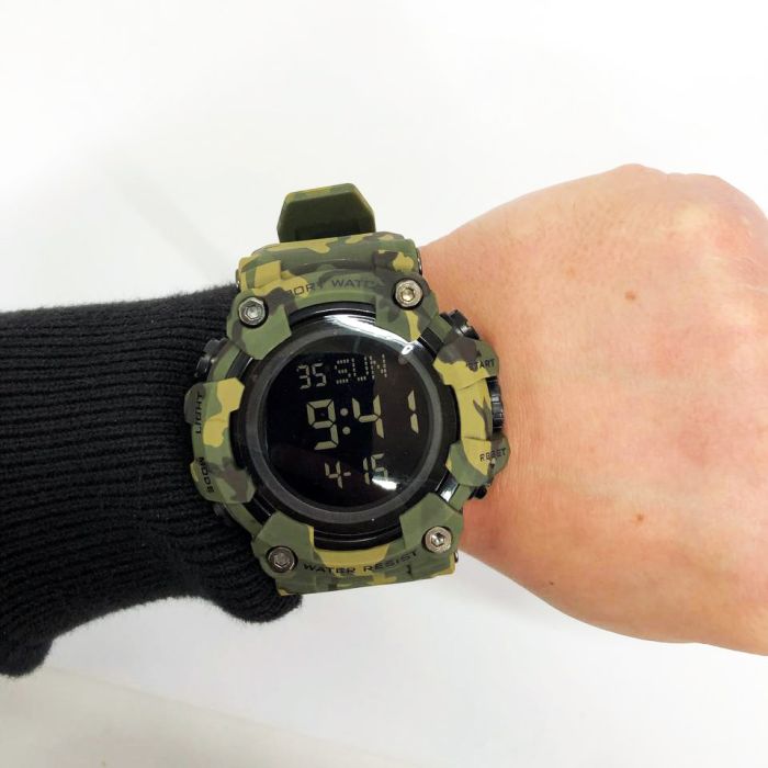 Часы наручные мужские SKMEI 1968CMGN GREEN CAMO, водонепроницаемые мужские часы. Цвет: камуфляж