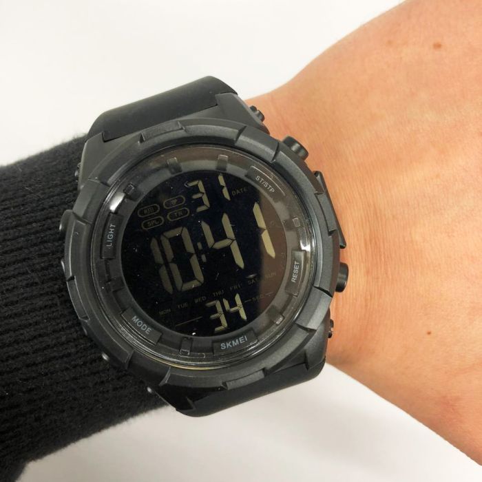 Часы наручные мужские SKMEI 1845BK BLACK, водонепроницаемые мужские часы. Цвет: черный