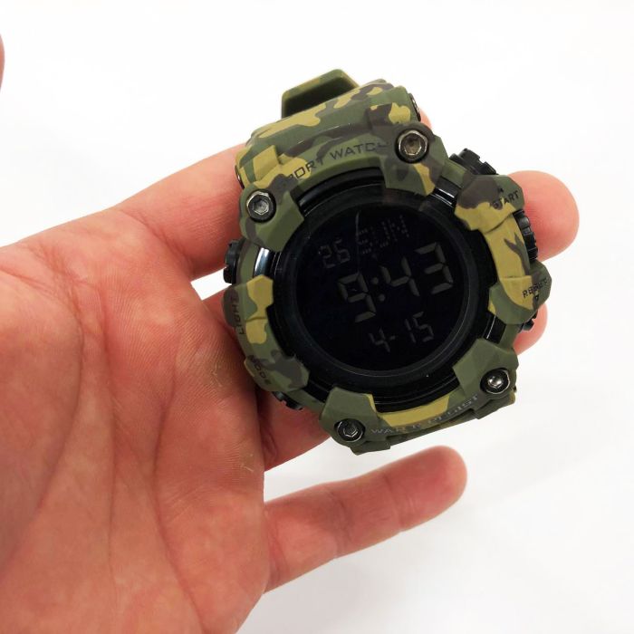 Часы наручные мужские SKMEI 1968CMGN GREEN CAMO, водонепроницаемые мужские часы. Цвет: камуфляж