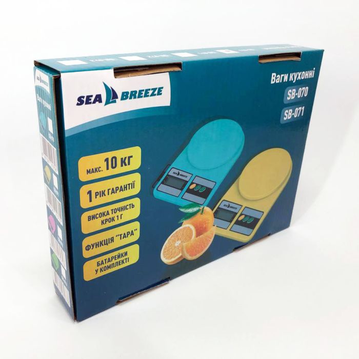 Весы кухонные SeaBreeze SB-070, Электрические кухонные весы, Точные кухонные весы. Цвет: голубой