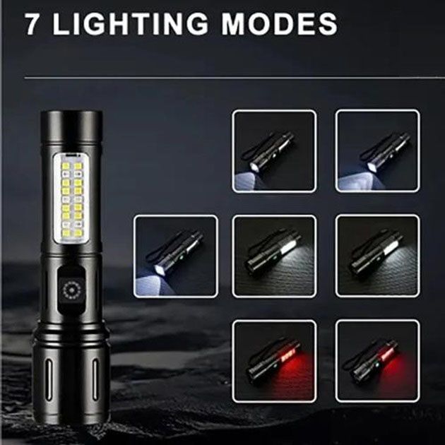 Карманный фонарик PLD-603 White с LED-лазером PM10-TG+18SMD (белый+красный), Лед фонарь переносной