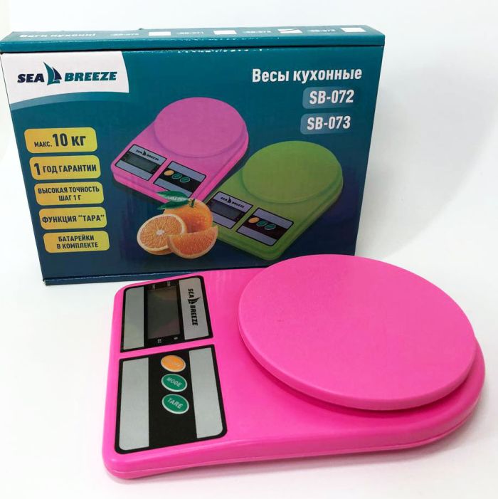 Весы кухонные SeaBreeze SB-072, Электрические кухонные весы, Точные кухонные весы. Цвет: розовый