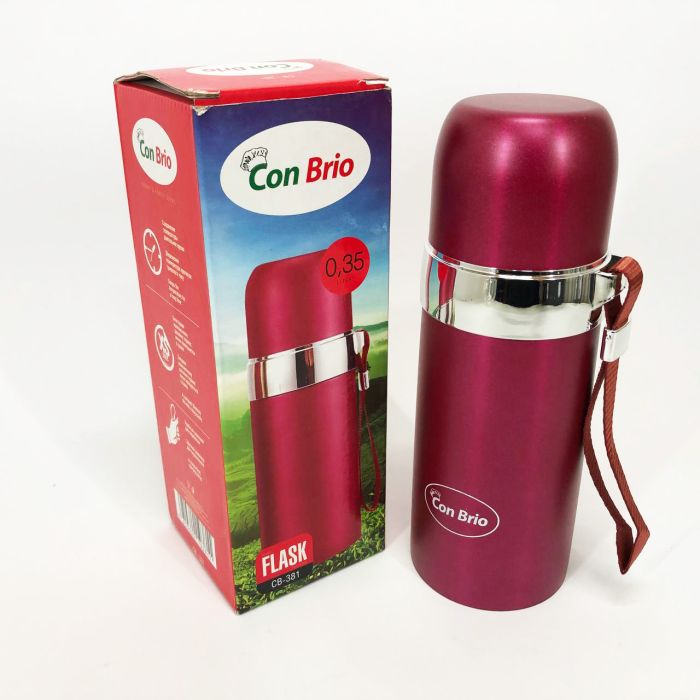 Термос Con Brio CB-381 Gold 0,35л, Термос для питьевой воды, Качественный термос для дома. Цвет: розовый