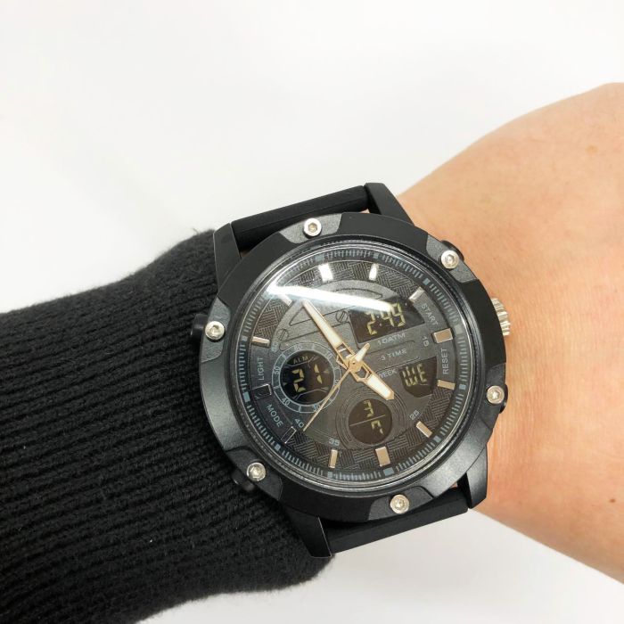 Часы наручные мужские SKMEI 1757BKBK BLACK-BLACK, часы наручные электронные тактические. Цвет: черный