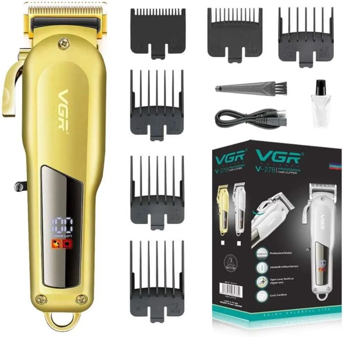Машинка для стрижки VGR Professional Hair Clipper V-278 GOLD, машинка для стрижки волос домашняя
