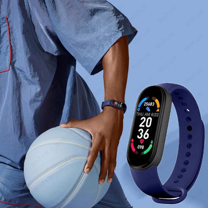 Фитнес браслет FitPro Smart Band M6 (смарт часы, пульсоксиметр, пульс). Цвет: синий