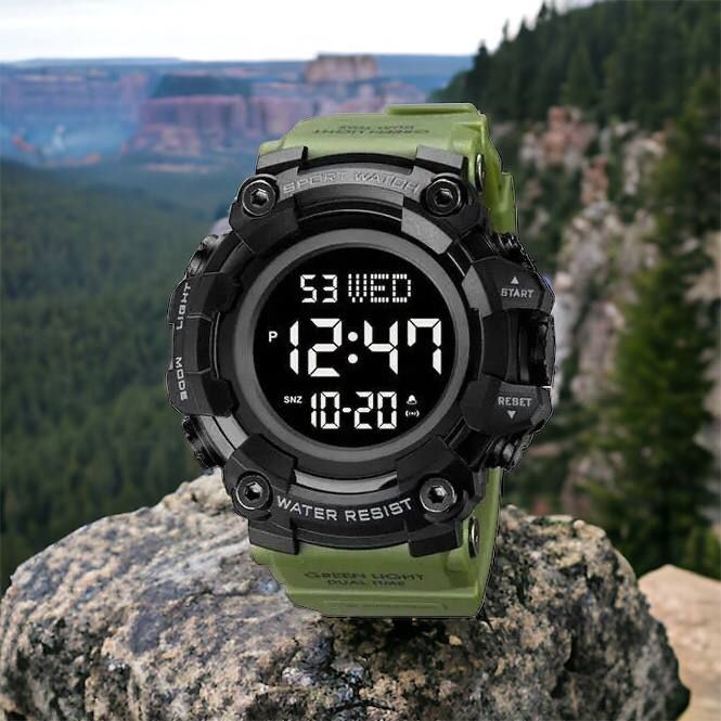 Часы наручные мужские SKMEI 1968AG ARMY GREEN, брендовые мужские часы, часы для мужчины. Цвет: зеленый