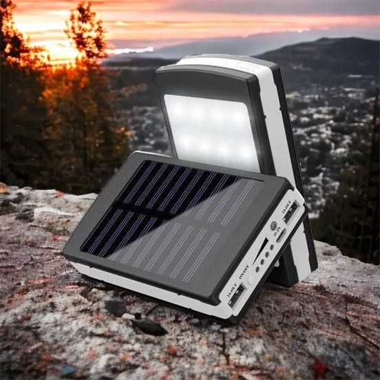 УМБ Power Bank Solar 90000 mAh мобильное зарядное с солнечной панелью и лампой, Power Bank Charger Батарея