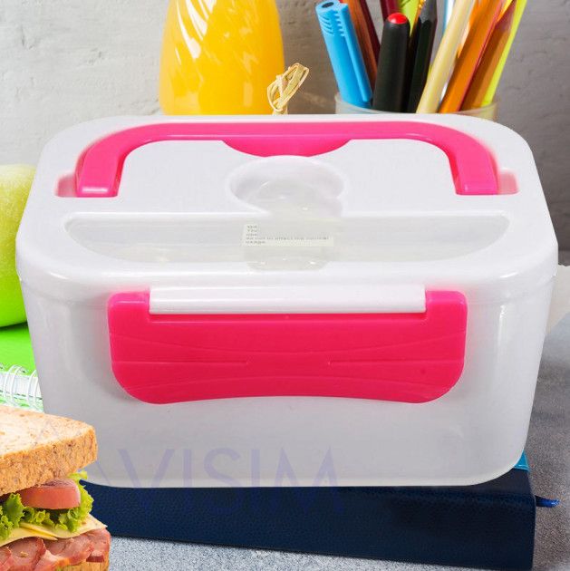 Ланч бокс электрический с подогревом Lunch Heater 220 V Pro, ланч бокс от сети. Цвет: розовый