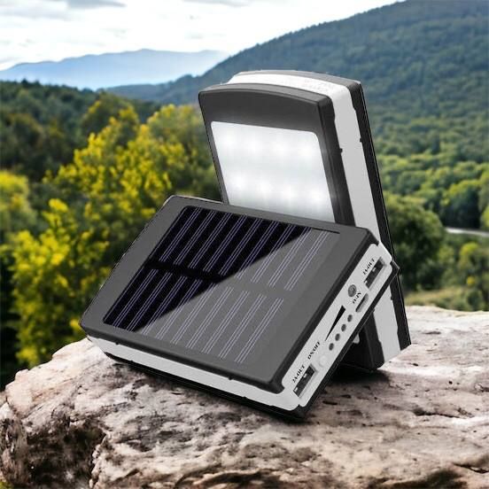 УМБ Power Bank Solar 90000 mAh мобильное зарядное с солнечной панелью и лампой, Power Bank Charger Батарея