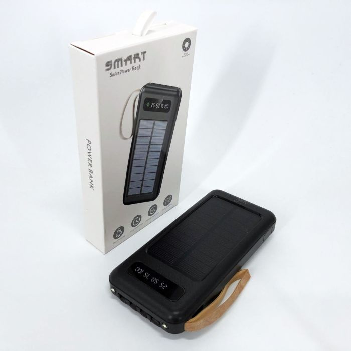 Power Bank Solar Smart 1015 зарядное устройство на солнечной батарее 20000mAh с индикатором заряда Черный