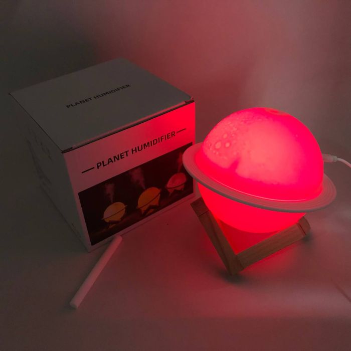 Увлажнитель очиститель воздуха ночник 3 в 1 Сатурн компактный с LED подсветкой 3 режима мини арома лампа