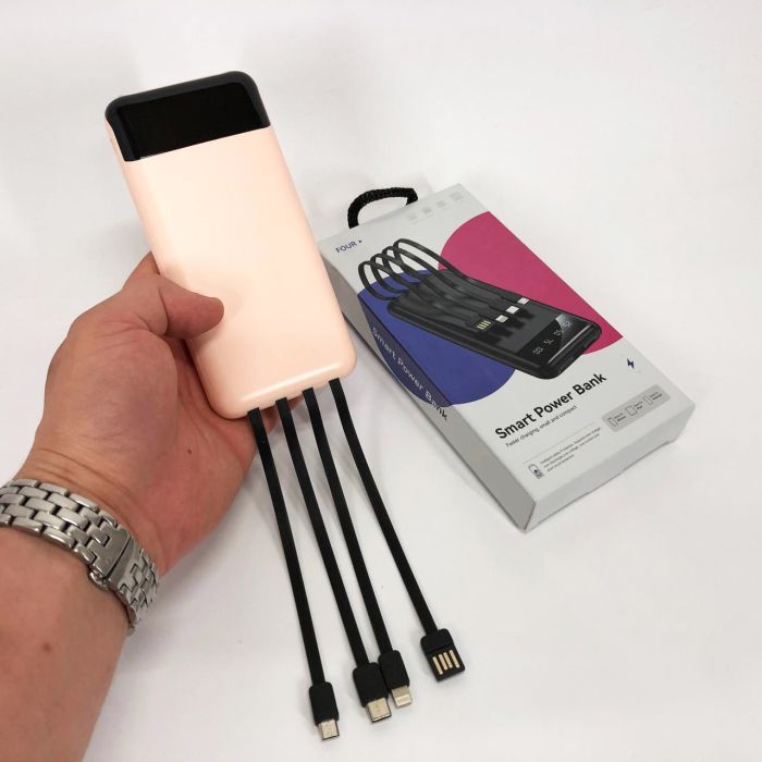 Павербанк Power Bank UKC 50000mAh Мобильная зарядка внешний аккумулятор портативный павер. Цвет: розовый