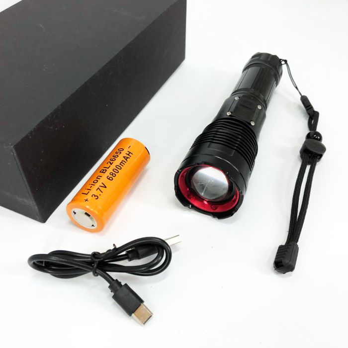 Ручной фонарик PLD-6606 White Laser LED PM50-TG, работает от аккумулятора, сверхмощный фонарик
