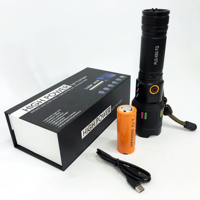 Фонарь NIGHT VISION FLUORESCENCE X83 WHITE LASER PM30-TG, светодиодный ручной аккумуляторный портативный