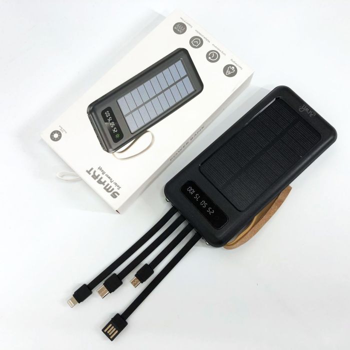 Power Bank Solar Smart 1015 зарядное устройство на солнечной батарее 20000mAh с индикатором заряда Черный