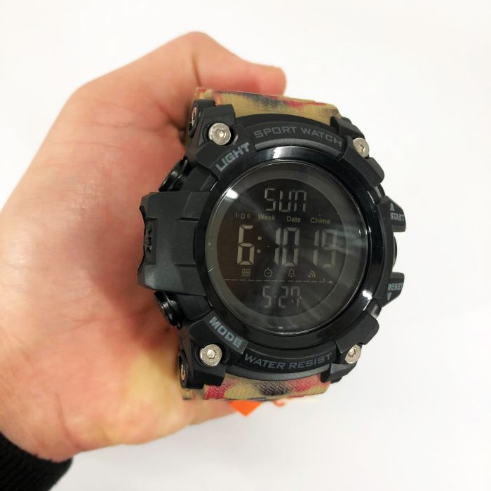 Часы наручные мужские SKMEI 1384CMRD CAMOUFLAGE, фирменные спортивные часы. Цвет: камуфляж