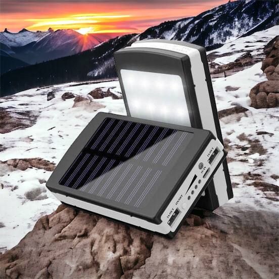 УМБ Power Bank Solar 90000 mAh мобильное зарядное с солнечной панелью и лампой, Power Bank Charger Батарея