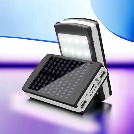 УМБ Power Bank Solar 90000 mAh мобильное зарядное с солнечной панелью и лампой, Power Bank Charger Батарея