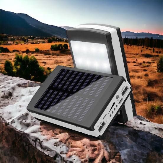 УМБ Power Bank Solar 90000 mAh мобильное зарядное с солнечной панелью и лампой, Power Bank Charger Батарея