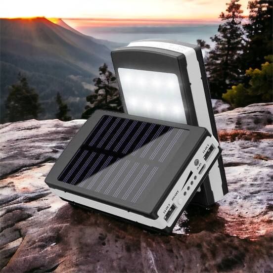 УМБ Power Bank Solar 90000 mAh мобильное зарядное с солнечной панелью и лампой, Power Bank Charger Батарея