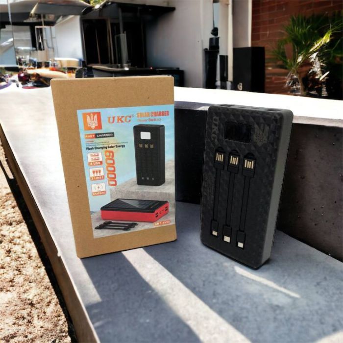 Портативная мобильная зарядка (Павербанк) POWER BANK SOLAR 60000MAH, переносной аккумулятор для телефона