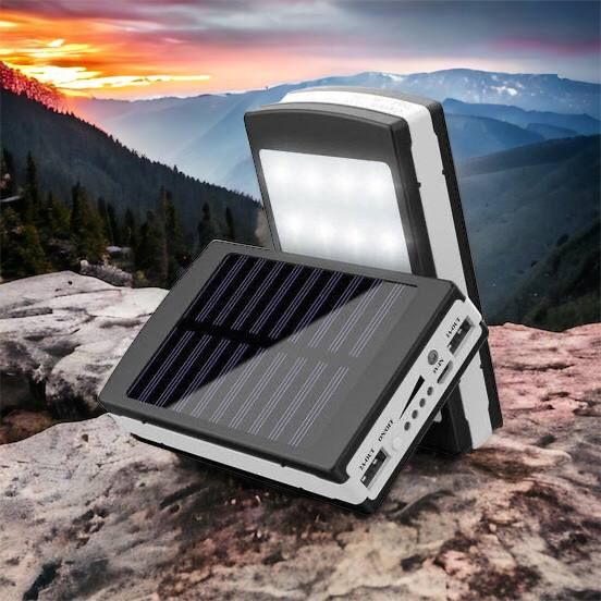 УМБ Power Bank Solar 90000 mAh мобильное зарядное с солнечной панелью и лампой, Power Bank Charger Батарея