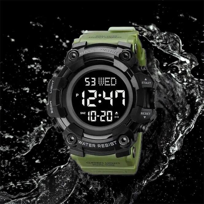 Часы наручные мужские SKMEI 1968AG ARMY GREEN, брендовые мужские часы, часы для мужчины. Цвет: зеленый