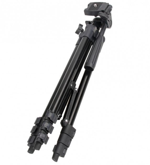 Штатив металлический универсальный для телефона и фотоаппарата Tripod 3110 PRO портативный трипод 0,35-1.02м высота. Цвет: черный