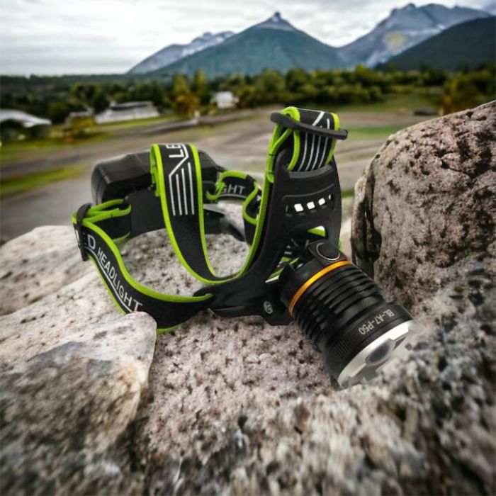 Налобный фонарь Bailong BL-A7-P50, zoom, microUSB, 2х18650, 3 режима, сверхмощный налобный фонарь