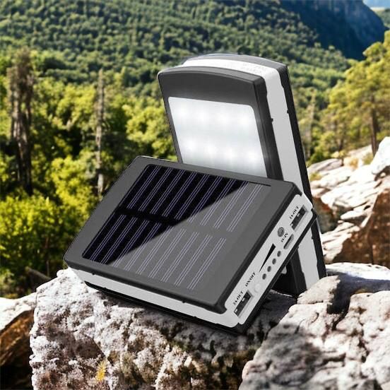 УМБ Power Bank Solar 90000 mAh мобильное зарядное с солнечной панелью и лампой, Power Bank Charger Батарея