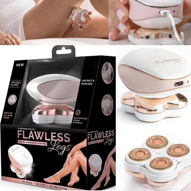 Эпилятор аккумуляторный женский Flawless Legs для ног, женская электробритва для ног