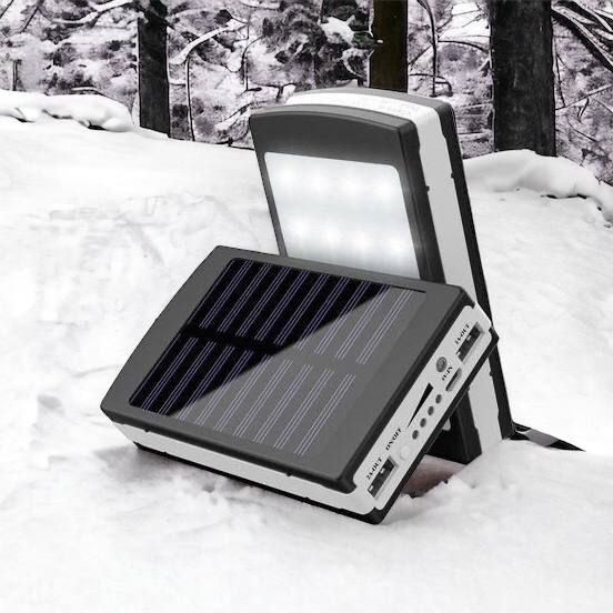 УМБ Power Bank Solar 90000 mAh мобильное зарядное с солнечной панелью и лампой, Power Bank Charger Батарея