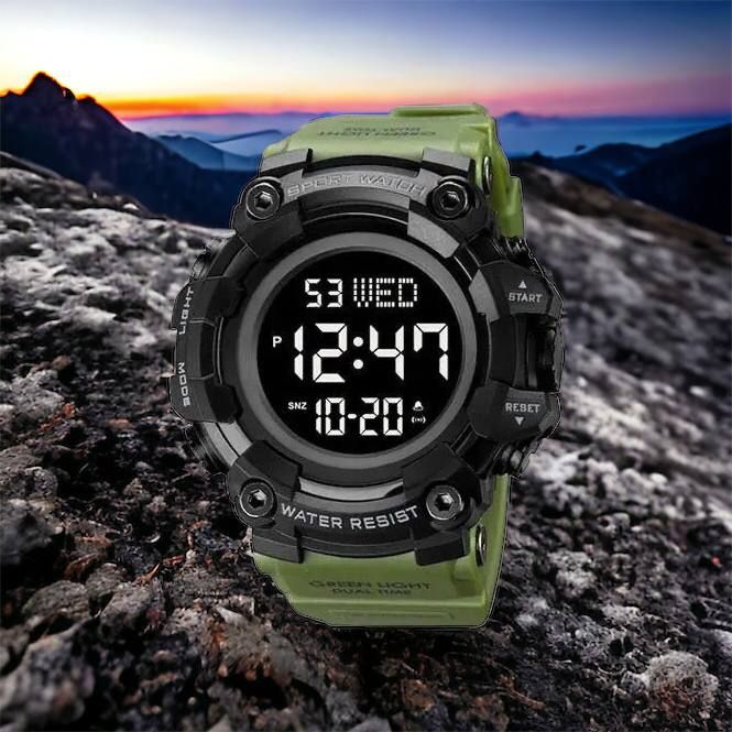 Часы наручные мужские SKMEI 1968AG ARMY GREEN, брендовые мужские часы, часы для мужчины. Цвет: зеленый