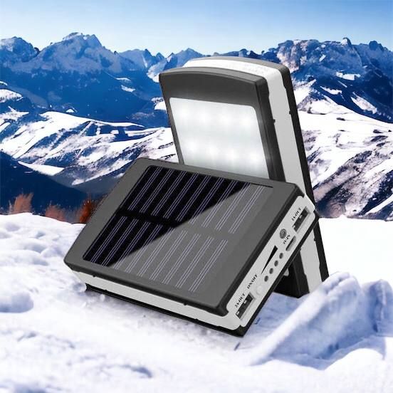 УМБ Power Bank Solar 90000 mAh мобильное зарядное с солнечной панелью и лампой, Power Bank Charger Батарея