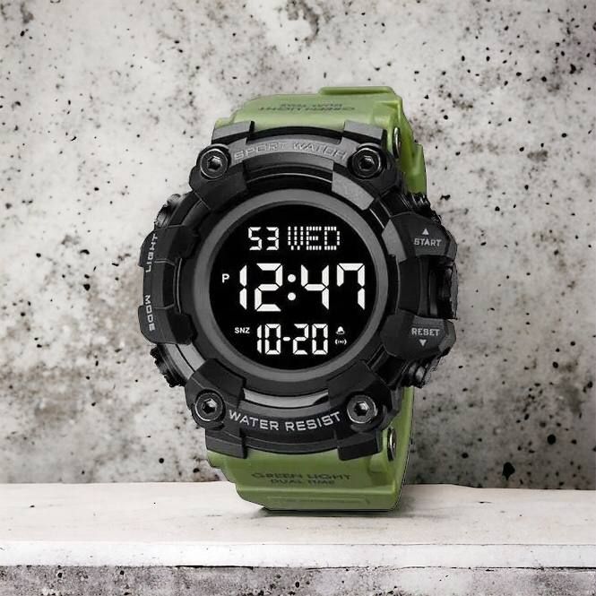 Часы наручные мужские SKMEI 1968AG ARMY GREEN, брендовые мужские часы, часы для мужчины. Цвет: зеленый