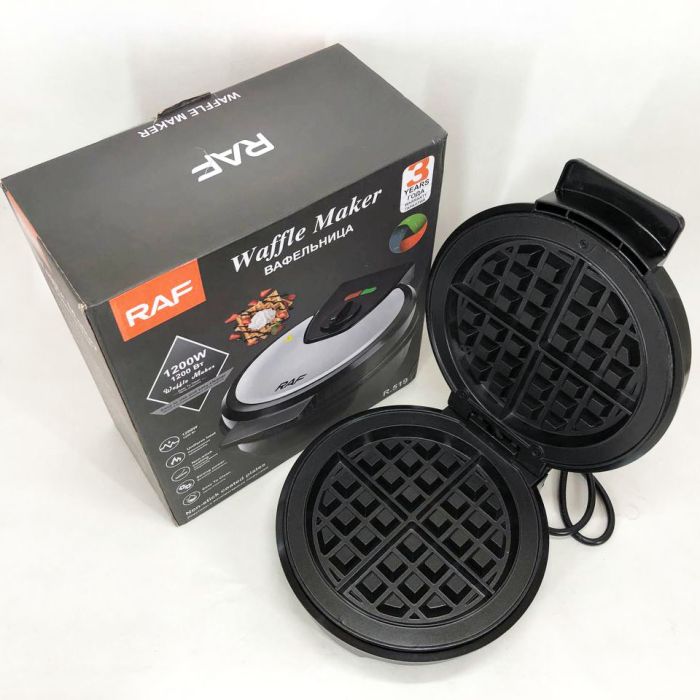Вафельница для бельгийских вафель RAF R 519 электрическая 1200W, вафельница электрическая бытовая