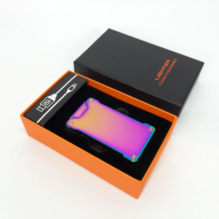 Дуговая электроимпульсная зажигалка с USB-зарядкой фонариком LIGHTER HL-437. Цвет: хамелеон