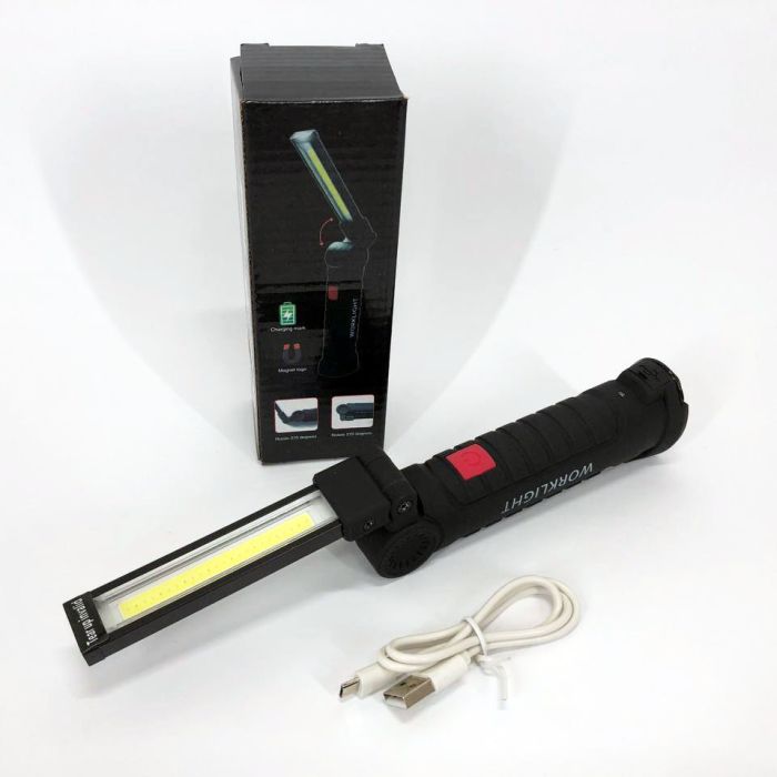 Светодиодный фонарь кемпинг W52 SMD + COB, красный + белый, магнит, крючок, кемпинговый складной фонарь