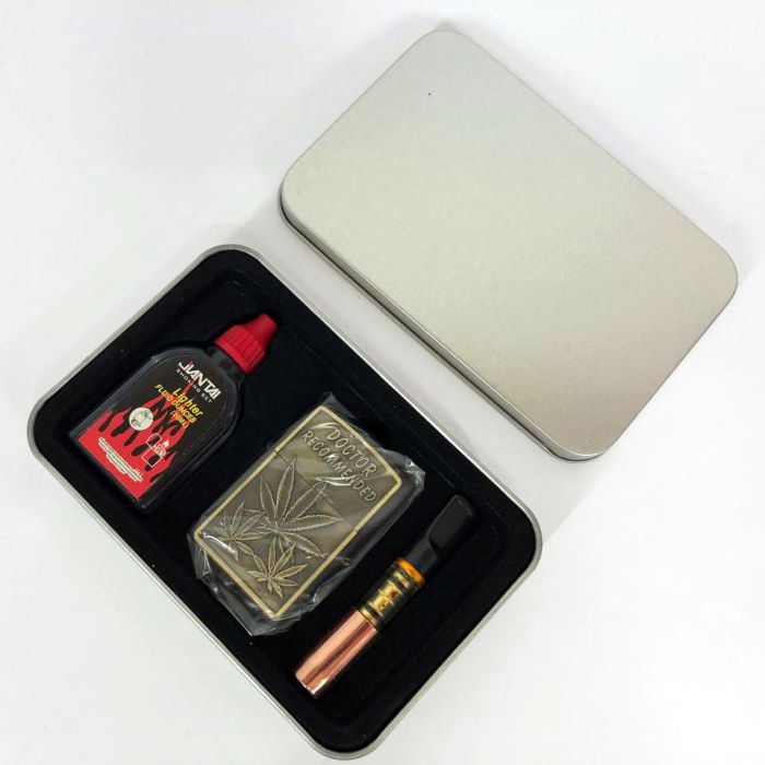 Зажигалка бензиновая в подарочной коробке N10, Зажигалки бензиновые, Подарочные зажигалки для курения