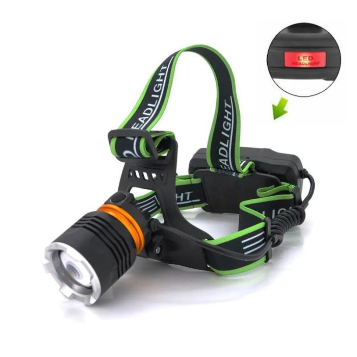 Налобный фонарь Bailong BL-A7-P50, zoom, microUSB, 2х18650, 3 режима, сверхмощный налобный фонарь