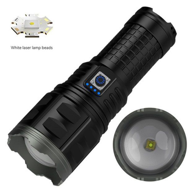 Ручной фонарь Police AK138 WHITE LASER LED PM60-TG с зарядкой USB, работающий от 4х18650 аккумуляторов