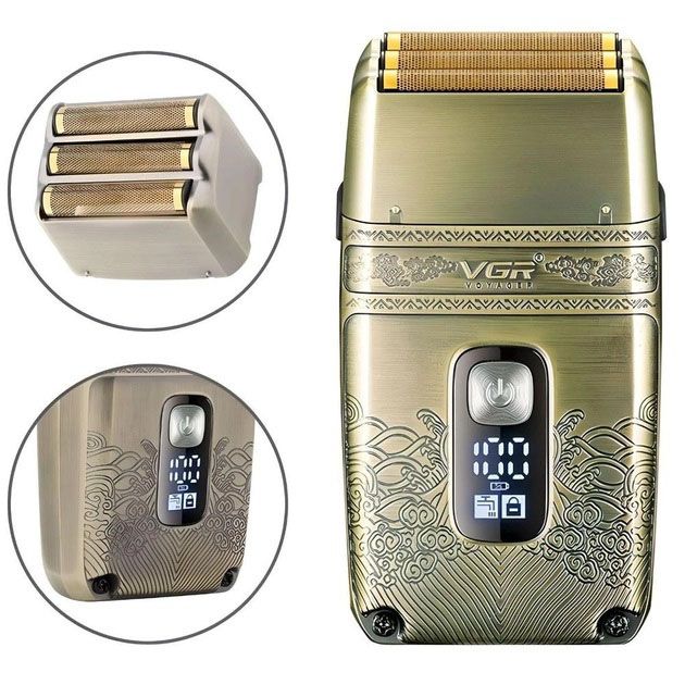 Профессиональная электробритва Шейвер VGR V-335 Shaver с тремя ножевыми блоками, бритва для бороды