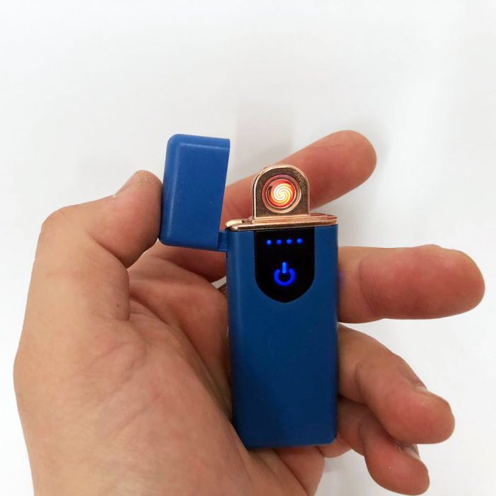Электрозажигалка USB ZGP ABS, сенсорная зажигалка электрическая спиральная. Цвет: синий